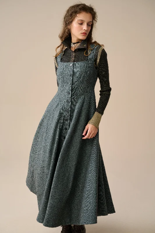 women's A-line dressesYedda 17 | single breasted wool dress