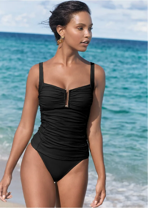 women's prom dressesSlenderizing Tankini Top - Black Beauty