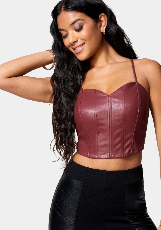 women's luxury dressesVegan Leather Bustier