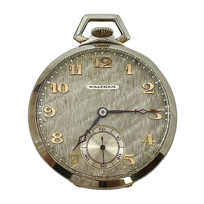 women's eco-friendly dressesWaltham 14K White Gold Vintage Pocket Watch with 19 Jewels