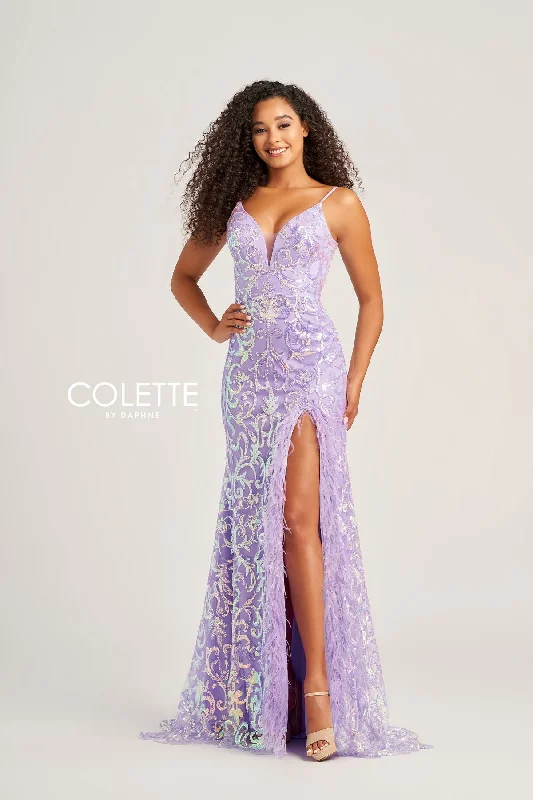 women's unique dressesColette CL5155 Long Formal Sequin Prom Mermaid Dress