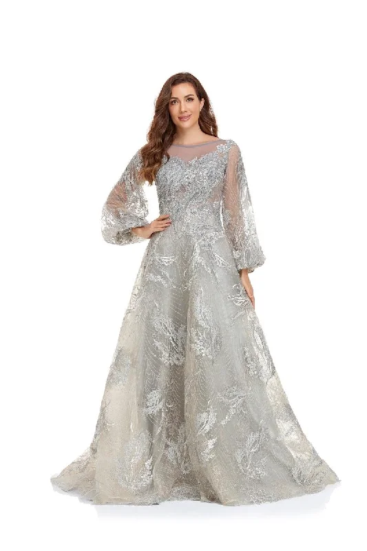 women's empire-line dressesHigh Couture NR2226 Prom Long Sleeve Formal A Line Ball Gown