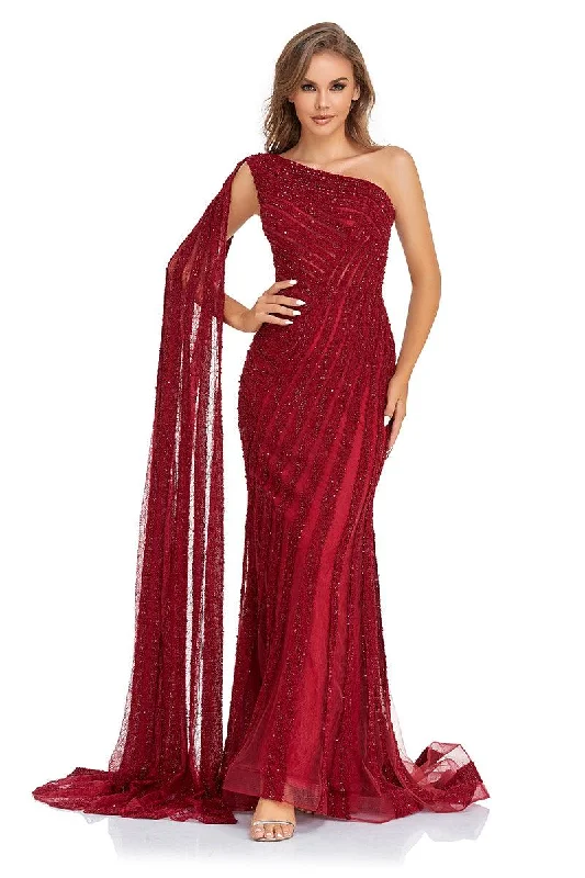 women's handmade dressesHigh Couture NR2238 Long One Shoulder Formal Prom Gown