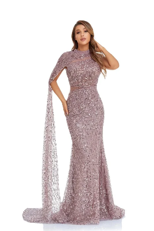 women's casual dressesHigh Couture NR2253 Prom Long Cap Sleeve Beaded Formal Dress