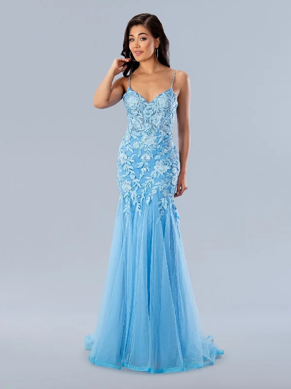 women's wrinkle-resistant dressesStella Couture 24175 Long Formal Prom Glitter Dress